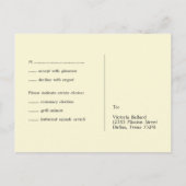 ブラック感じ・アート・デコ・レトロ・エンクロージャ・レスポンス・カード インビテーションポストカード (裏面)