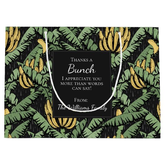 ブラック感謝していア・バンチ・トロピカル・バナナ賞受賞 ラージペーパーバッグ (正面)
