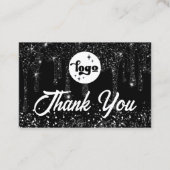 ブラック感謝していグリッターのパッケージ挿入 名刺 (正面)