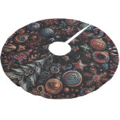 ブラック懸命パステルスケッチクリスマスモティフ ブラッシュドポリエステルツリースカート (アングル)