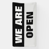 ブラック我々はオープンテンプレートビジネスのバナーの看板 横断幕 (縦)