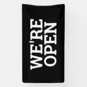 ブラック我々はオープンテンプレートビジネスのバナーの看板 横断幕 (縦)