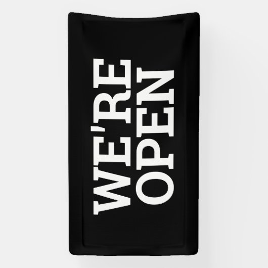 ブラック我々はオープンテンプレートビジネスのバナーの看板 横断幕 (縦)