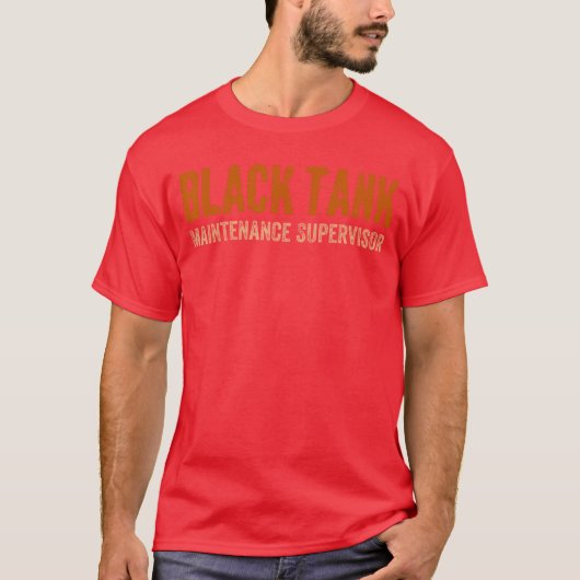 ブラック戦車メンテナンス監督者 おもしろい父の日ギフト Tシャツ (正面)