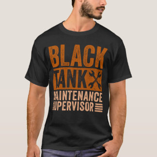 ブラック戦車メンテナンス監督 おもしろい父の日ギフト Tシャツ