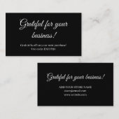 ブラック手書き割引カード | 現代のカード 割引カード (正面/裏面)