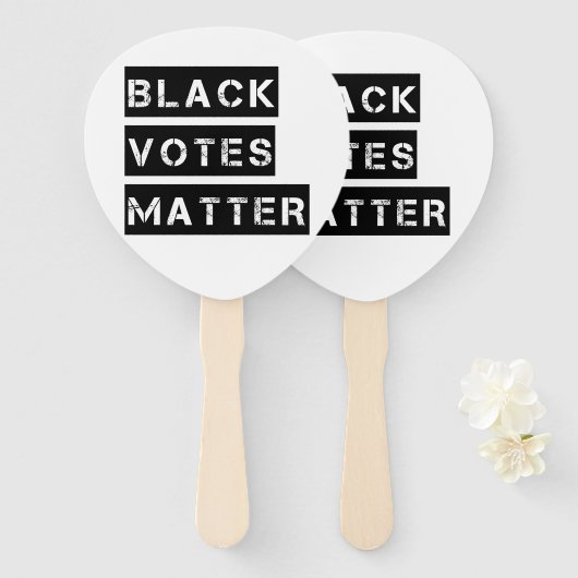 ブラック投票物質ステンシカスタムル色 ハンドファン (正面&裏面)