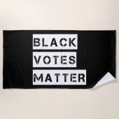 ブラック投票物質ステンシカスタムル色 ビーチタオル (正面)