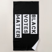 ブラック投票物質ステンシカスタムル色 ビーチタオル (正面)