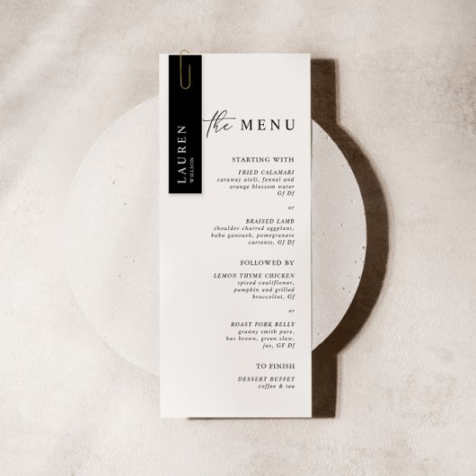 ブラック披露宴ミニゲストのプロファイルカード6 in 1 案内状