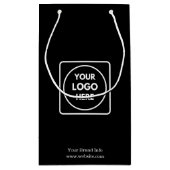 ブラック抱き枕 | カスタム企業のロゴ小バッグ スモールペーパーバッグ (裏面)