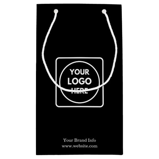 ブラック抱き枕 | カスタム企業のロゴ小バッグ スモールペーパーバッグ (裏面)