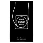 ブラック抱き枕 | カスタム企業のロゴ小バッグ スモールペーパーバッグ (正面)