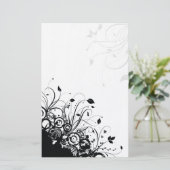 ブラック抽象芸術アートフローラ文房具 便箋 (スタンド正面)