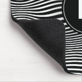 ブラック抽象芸術ウェーブラインマウスパッド マウスパッド (コーナー)