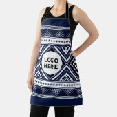 ブラック抽象芸術エスニック幾何学模様（ロゴ付き） エプロン (インサイチュ)