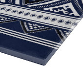 ブラック抽象芸術エスニック幾何学模様(ロゴ付き) カッティングボード (角)