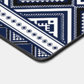 ブラック抽象芸術エスニック幾何学模様（ロゴ付き） デスクマット (コーナー)