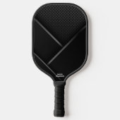 ブラック抽象芸術カーボンルックカスタム文字名 ピックルボールラケット (裏面)