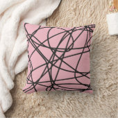 ブラック抽象芸術スクライブオンピンク クッション (ブランケット)