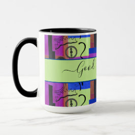 ブラック抽象芸術パパブライトリンガー15oz マグカップ