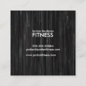 ブラック抽象芸術フィットネス名刺 スクエア名刺 (裏面)