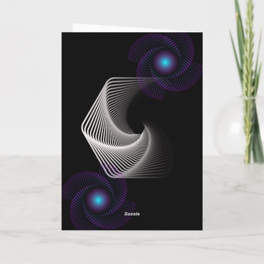 ブラック抽象芸術モダンダイヤモンドハッピー記念日 カード (裏面)