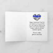 ブラック抽象芸術モダンダイヤモンドハッピー記念日 カード (内部)