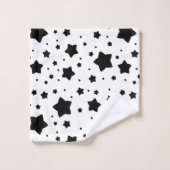 ブラック抽象芸術星 バスタオルセット (ウォッシュタオル)