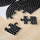 ブラック抽象芸術60sスタイルシームレスパターン。 ジグソーパズル (側面)