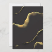 ブラック抽象芸術🖤✨インクイアルコールファブバジェット結婚ズ 招待状 (裏面)