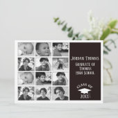 ブラック数々のフォトグラードフォト招待状7" x 5" 招待状 (スタンド正面)