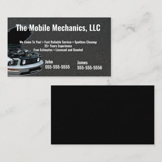 ブラック整備士名刺 名刺 (正面/裏面)
