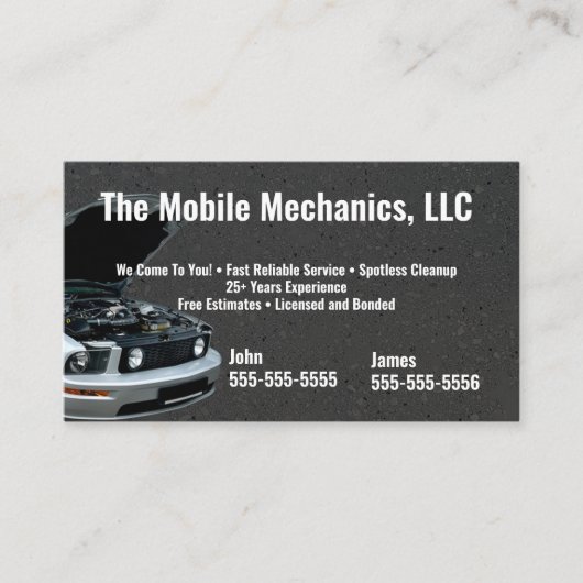 ブラック整備士名刺 名刺 (正面)