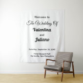 ブラック文字オンホワイト背景結婚のタペストリー タペストリー (インサイチュ)