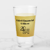 ブラック文字オン金ゴールド – モノグラム | タンブラーグラス (正面)