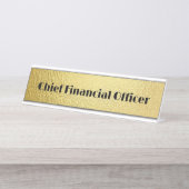 ブラック文字オン金ゴールド – モノグラム | デスクネームプレート (正面)