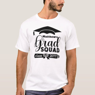 ブラック文字カスタマイズメンズホワイトグラッド班 Tシャツ