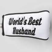 ブラック文字ゴルフヘッドカバー付き夫 ゴルフヘッドカバー (正面)