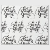 ブラック文字デザイン – 感謝祭 ラッピングペーパー (フラット)