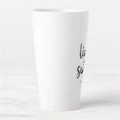 ブラック文字ライトアンドスイーツ引用文コーヒーマグ カフェラテマグ (正面)