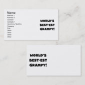 ブラック文字ワールド最高ので最もグラピーな贈り物 名刺 (正面/裏面)