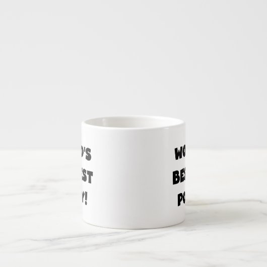 ブラック文字ワールド最高ので最もポピーな贈り物 エスプレッソカップ (正面)