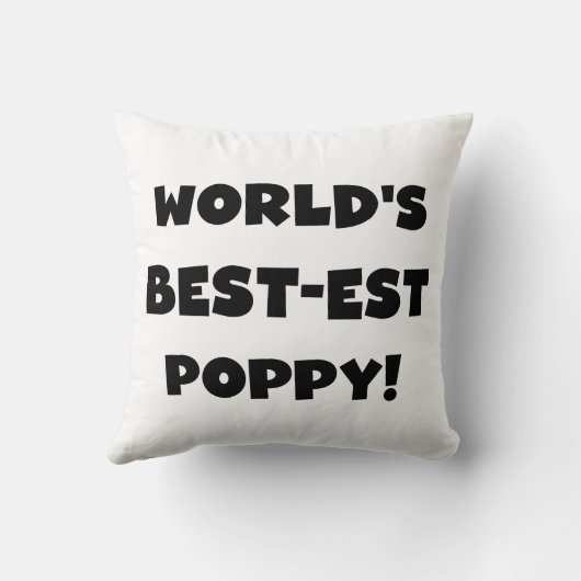 ブラック文字ワールド最高ので最もポピーな贈り物 クッション (裏面)