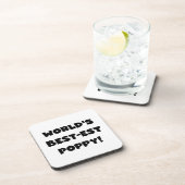 ブラック文字ワールド最高ので最もポピーな贈り物 コースター (右側)