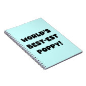 ブラック文字ワールド最高ので最もポピーな贈り物 ノートブック (右側)