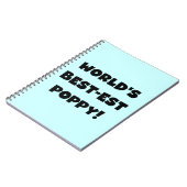 ブラック文字ワールド最高ので最もポピーな贈り物 ノートブック (左側)