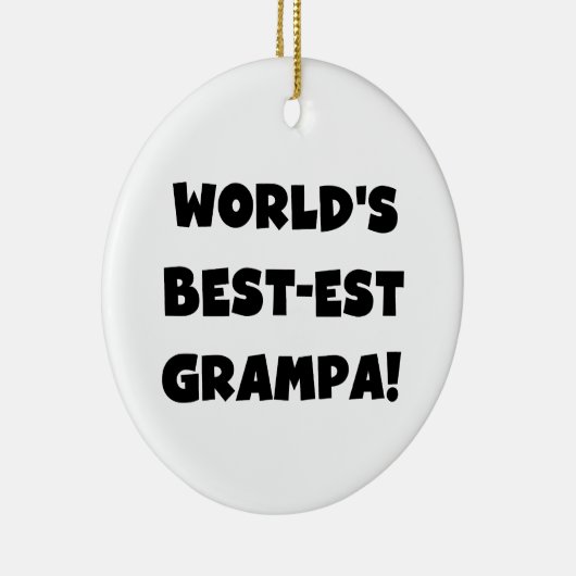 ブラック文字ワールド最高ので最も優れたグランパTシャツギフト セラミックオーナメント (右)