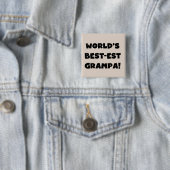 ブラック文字ワールド最高ので最も優れたグランパTシャツギフト 缶バッジ (インサイチュ)