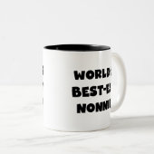 ブラック文字ワールド最高ので最も優れたノニー・ギフト ツートーンマグカップ (正面右)